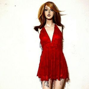 ●FINAL PRICE● NWT,FACT SEAL.Madison Ave Red Sequin Mini Dress